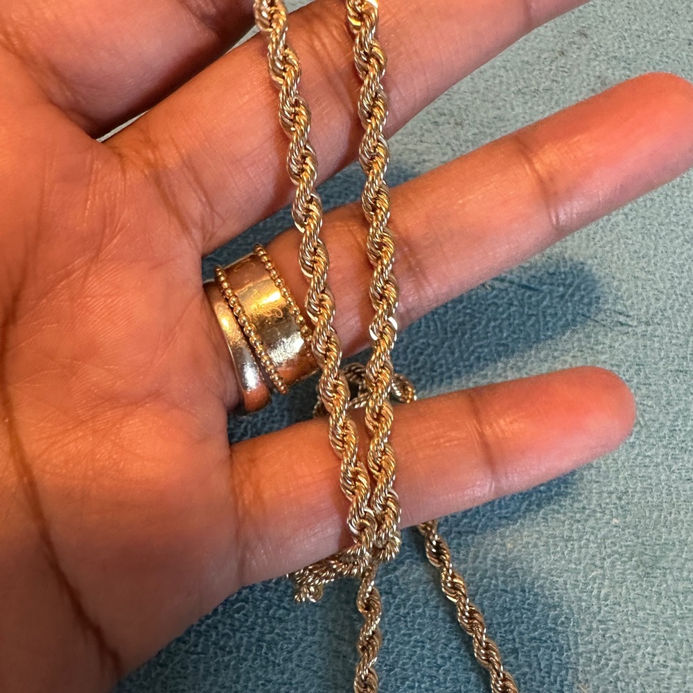 18k Solid Gold Rope Chain - image 2